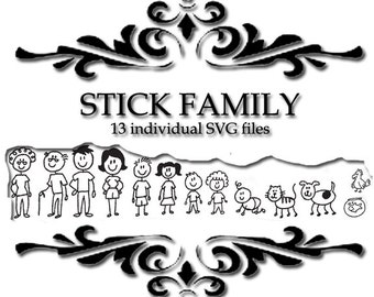 Stick figure family | Etsy