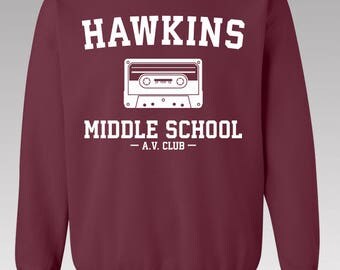 Hawkins Middle School AV Club Sweatshirt / Stranger Things Shirt / Stranger Things Tee / Jumper / Eleven Hopper / Stranger Things Sweatshirt