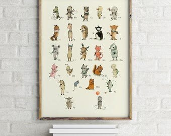 Alphabet poster, Choose your language, Alphabet art, Alphabet print, Nursery art, Nursery alphabet, Kids room decor