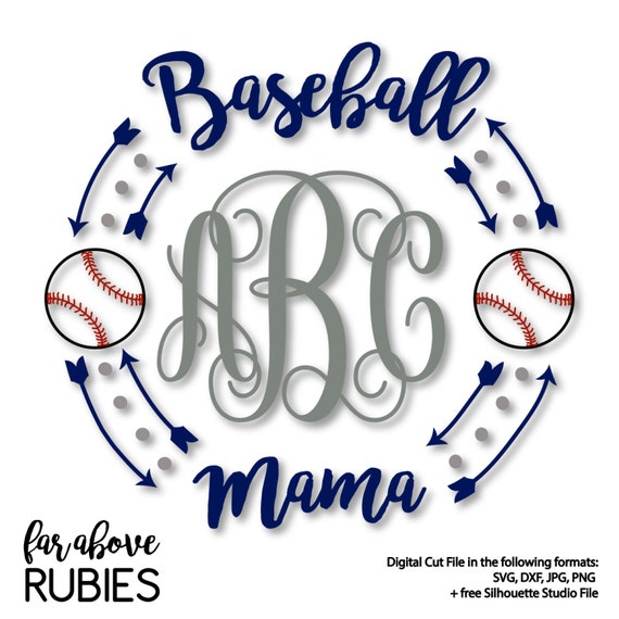 Download Baseball Mama Monogram Wreath with Arrows monogram NOT