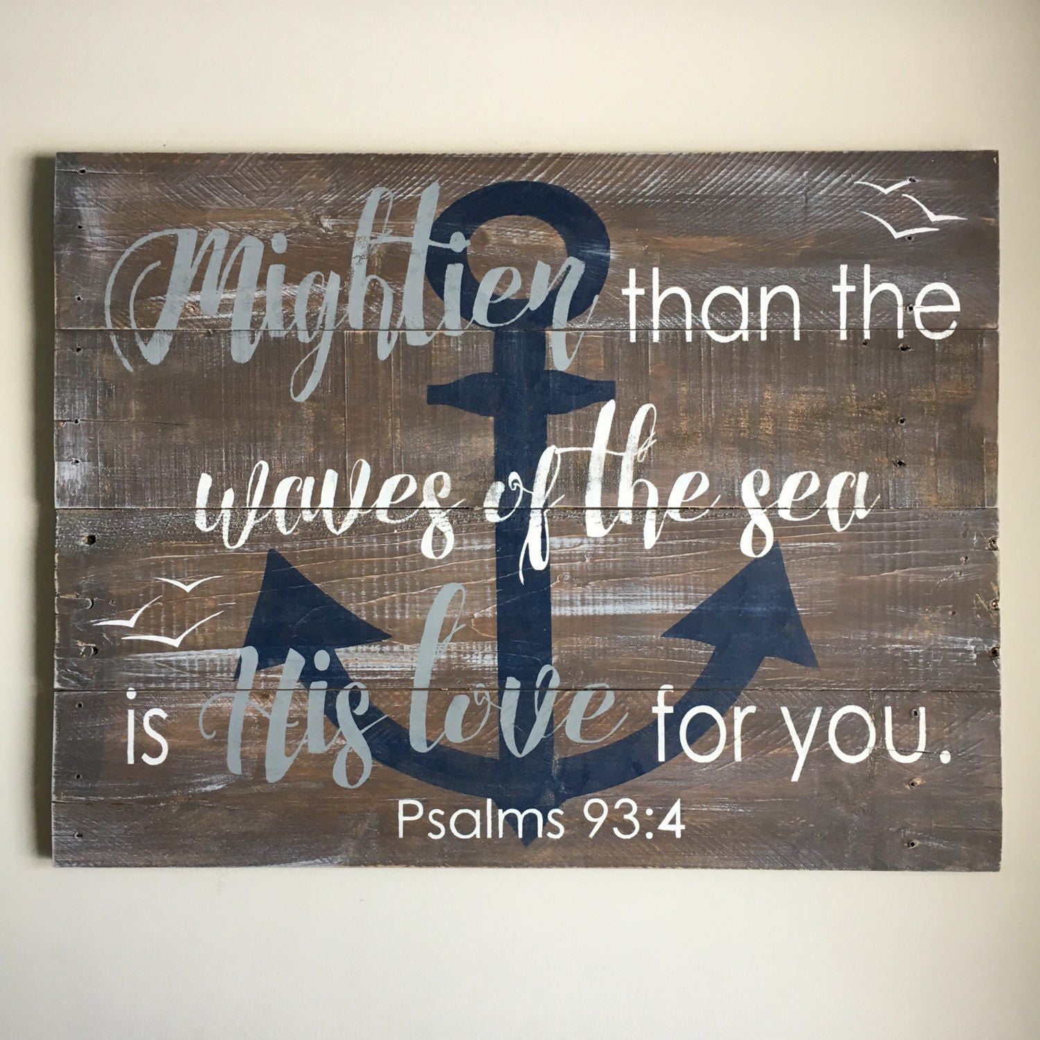 Psalms 934 nursery wall decor mightier than the waves of