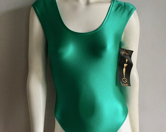 Vintage Women's 80's Gilda Marx, Teal Flextard, Leotard, Bodysuit, Sleeveless (S/M)