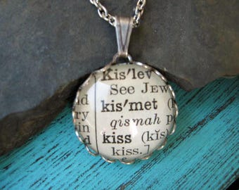 Dictionary Necklace - Kismet - Round Pendant