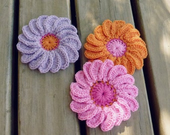 PDF Crochet Flower Pattern - Gerbera Easy beginner Photo Tutorial crochet pattern - Flower crochet pattern - Instant DOWNLOAD