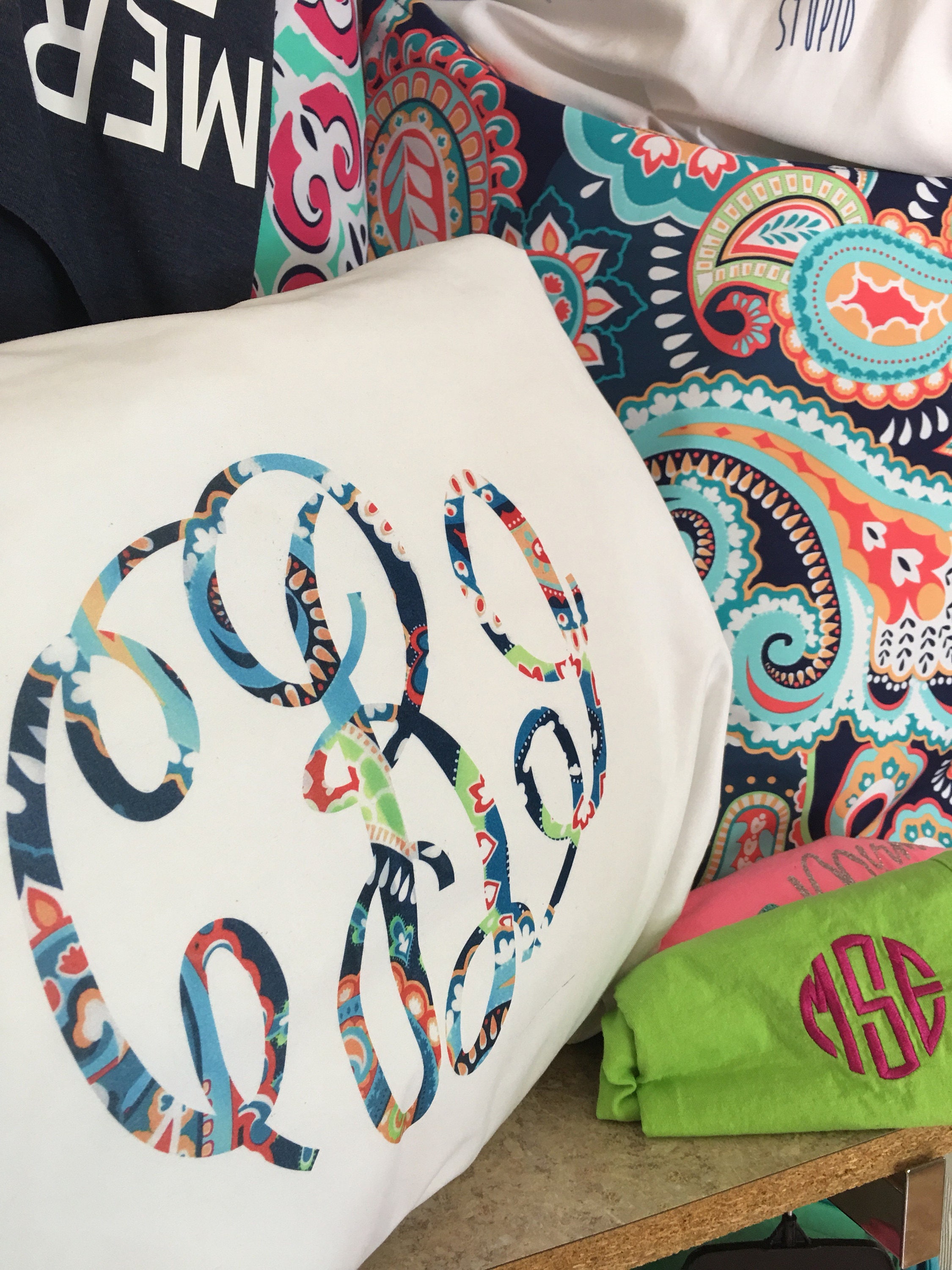 Monogrammed pillow case