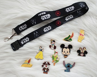 Disney Trading Pins with Star Wars Lanyard Starter Lot 5, 10, 15, 20, or 25 Random Pins Free Shipping