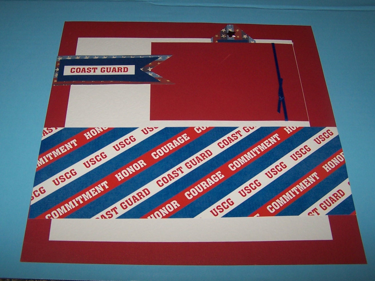 U. S. Coast Guard. Coast Guard gift. Premade layout. 12 x 12
