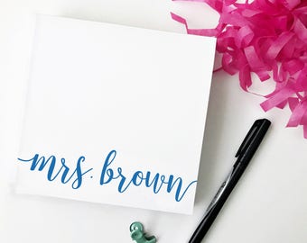 Personalized Teacher Notepad - Square Notepad