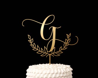 Single Letter Monogram Wedding Cake Topper with your Initial - Fairytale Collection
