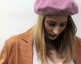 Lilac Pure Lambs Wool Beret