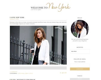 Wordpress Theme Responsive Blog Template Blog Design - Welcome to New York - Gold