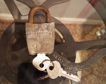 Antique SLAYMAKER Rustless Lock and Original Keys - Works, 1950's