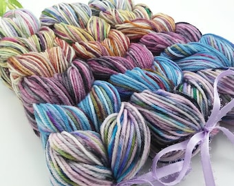 Big Sky - Hand Dyed Speckled Sock Yarn Mini Skein Set - SW 75/25 - Superwash Merino Nylon - 252 yards - Infanta