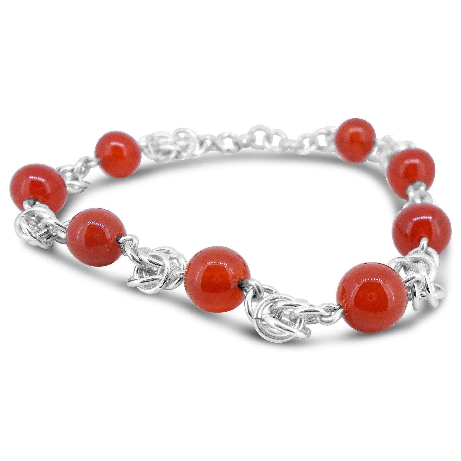 Carnelian and Sterling Silver Bracelet Carnelian Bracelet