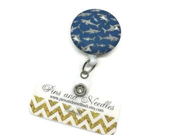 Marine Biology ID Badge Reel - Shark ID Badge Holder - Retractable Badge Reel - Cute Id Badge Reels - Shark ID Badge Reel - Shark Id Badge