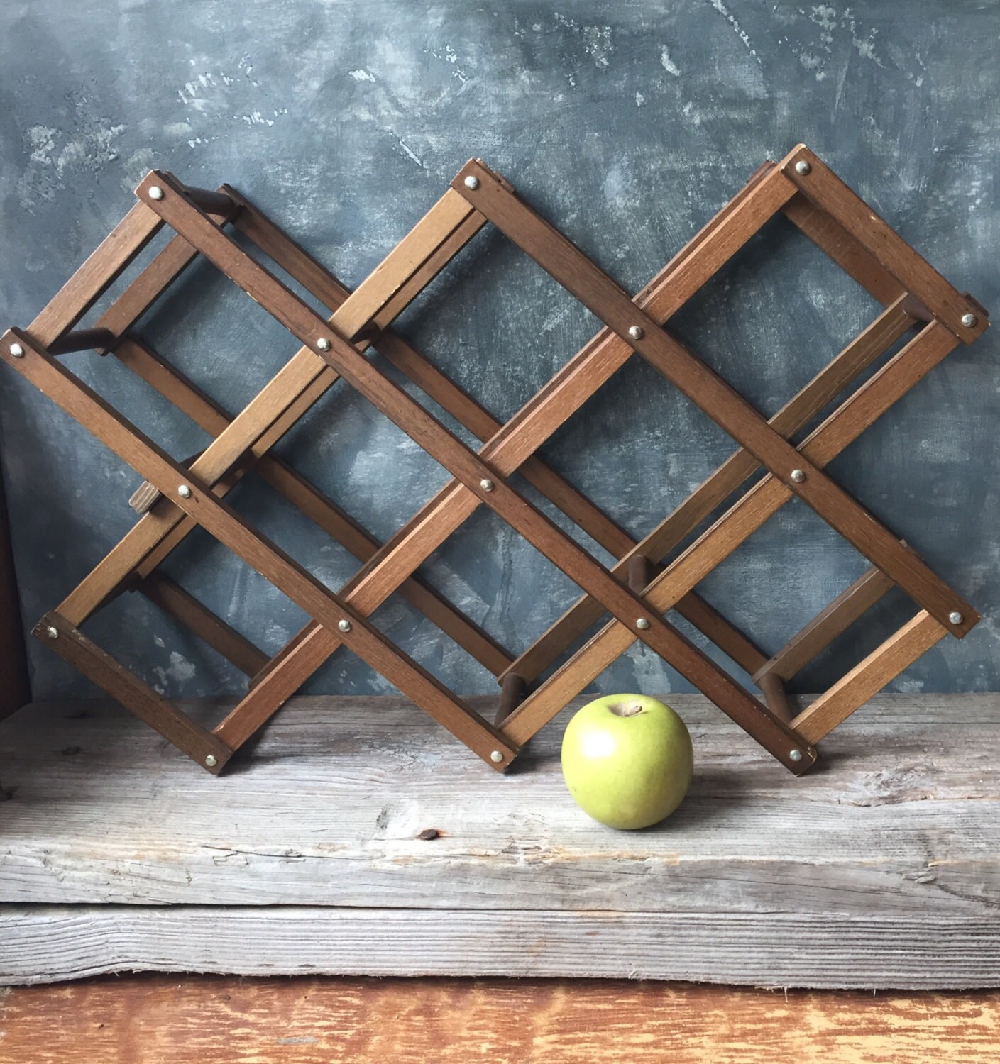 Accordion Wine Rack Vintage Folding Wood Rack Vintage