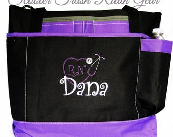 Free Shipping - Personalized Nurse Stethoscope Tote Bag - RN LPN CNA - More Colors - monogrammed