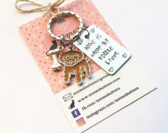 Poodle owner gift, Poodle gift, Hand Stamped Key Ring, Dog Owner, pet Owner, Pet Lover, UK seller,