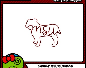 Bulldog SVG College SVG swirly svg svg files cricut files silhouette files digital cut files svg cut files english bulldog svg