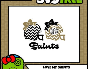 Football Helmet SVG Chevron Football SVG Bow Monogram SVG Saints svg cricut files silhouette files digital cut files football svg