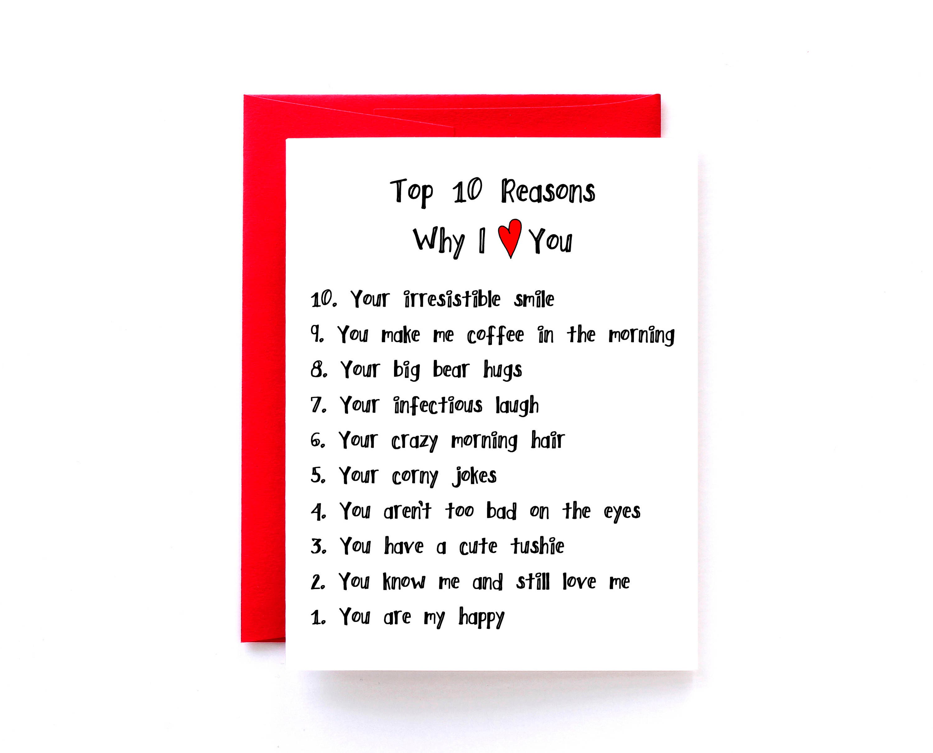 Why I Love My Best Friend Quotes: Funny Love Card Top 10 Reasons Funny Anni...
