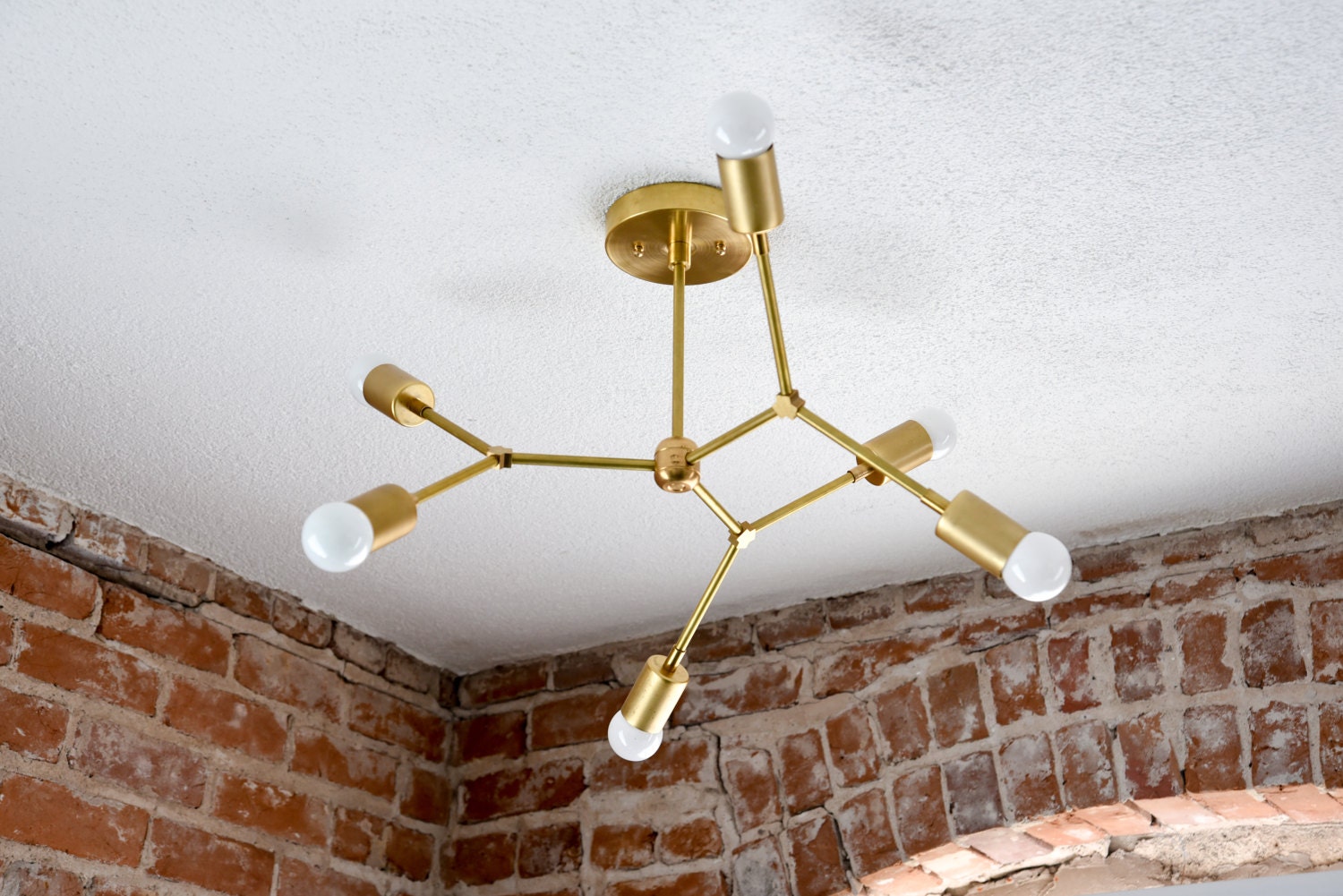 Free Shipping Modern Geometric Tree Branch Brass Chandelier
