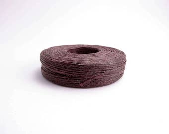 Brown Waxed Linen 50yd, 4ply Linen Thread, 4ply Waxed Linen, Waxed Linen Cord, Knotting Cord, Macrame Cord, Jewellery Cord LIN0001
