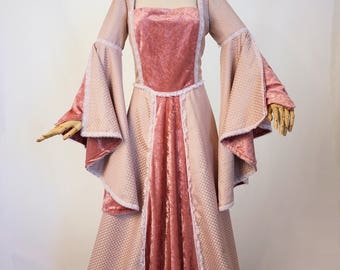 Pink and Silver Medieval Dress- Game of Thrones, Maid Marian, Renaissance Fairs, etc
