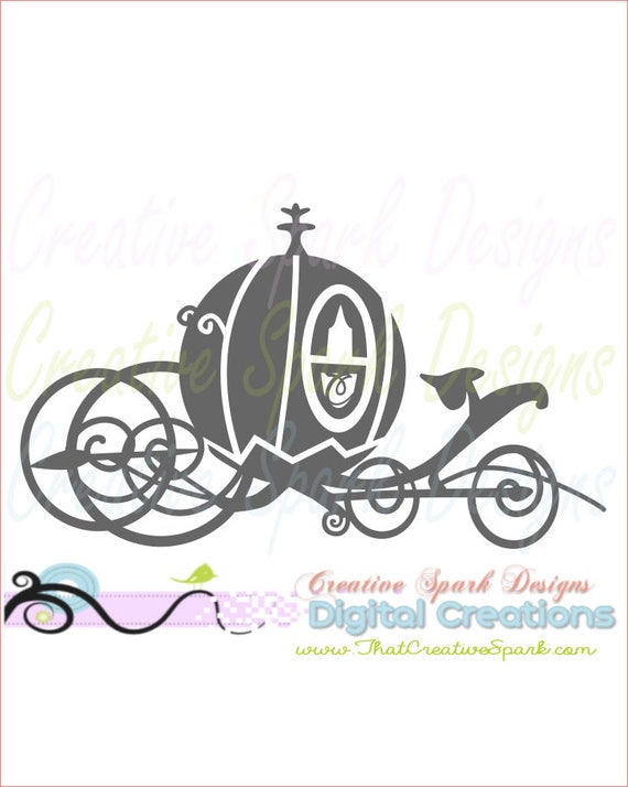 Download Cinderella's Carriage SiIlhouette SVG DXF PNG for die