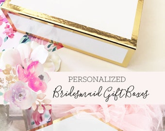 Bridesmaid Box Personalized Bridesmaid Gift Box Wedding Keepsake Box Custom Bridesmaid Gift Box (EB3171BPW) PERSONALIZED EMPTY BOX