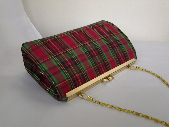 plaid christmas purse
