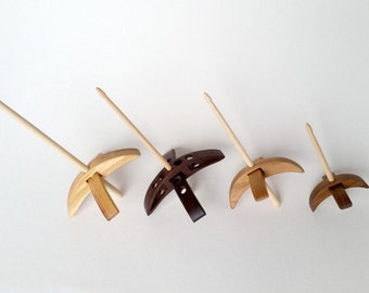 Turkish Spindle by Scott Snyder, Mini, Reekalf, Standard and Sci-Fi Desings, Wooden Spindle, Drop Spindle, Mini Spindle, Wisconsin Made.