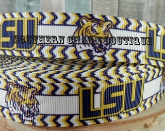 3 yards of LSU 7/8" grosgrain ribbon