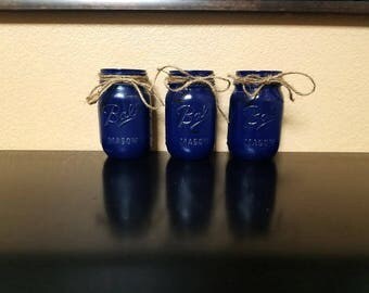 Mason Jars - Mason Jar Set - Farmhouse Decor - Distressed Mason Jars - Rustic Home Decor - Mason Jar Centerpiece - Wedding Decor