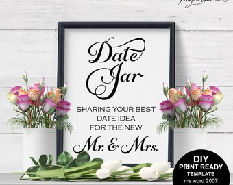 Date Jar Sign Date Night Sign Date Night Ideas Wedding Date