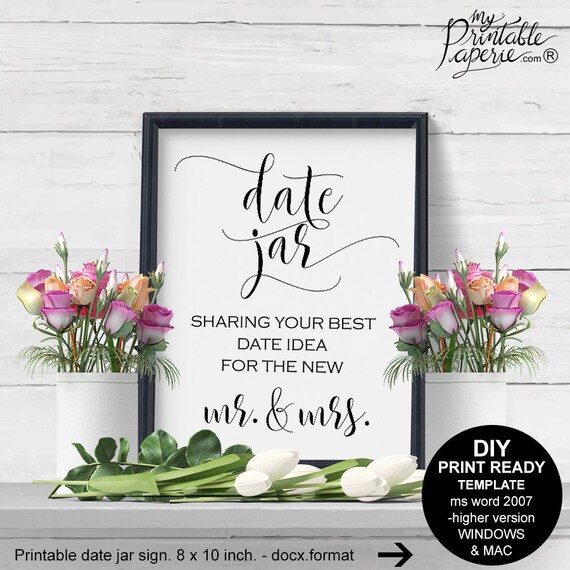 Date Night Jar Sign Date Night Jar Ideas Wedding Date Jar 