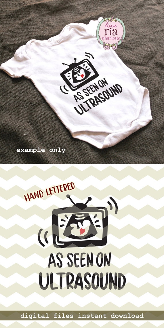 Download As seen on ultrasound cute fun funny new baby newborn digital
