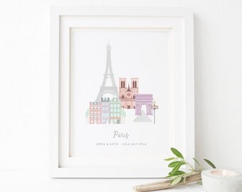 Personalised Paris City Print - Paris Print - Paris City Print - Personalized City - City Prints - Art Prints - Paris Art - Honeymoon Gift