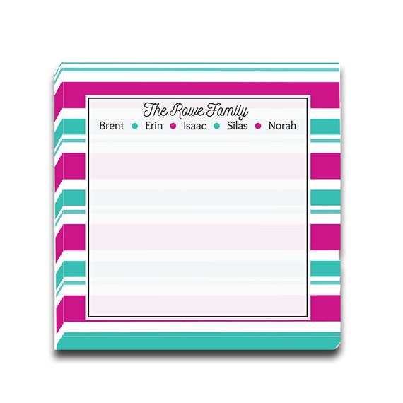 Personalized Custom Note Pad Parent Kids Family Name Pad