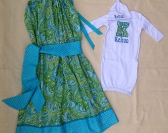 Maternity Hospital Gown Set for Mommy and baby