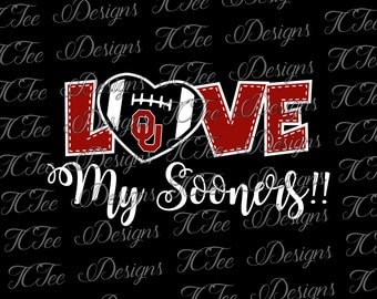 Love My Sooners - University of Oklahoma - OU - College Football SVG File - Vector Design Download - Cut File