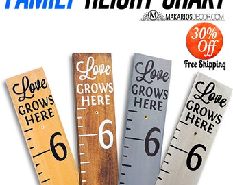 Kids growth chart rulers.Hand painted.homemade giant rulers.measuring sicks.Family Growth Chart.measuring stick (Signature Height Chart)