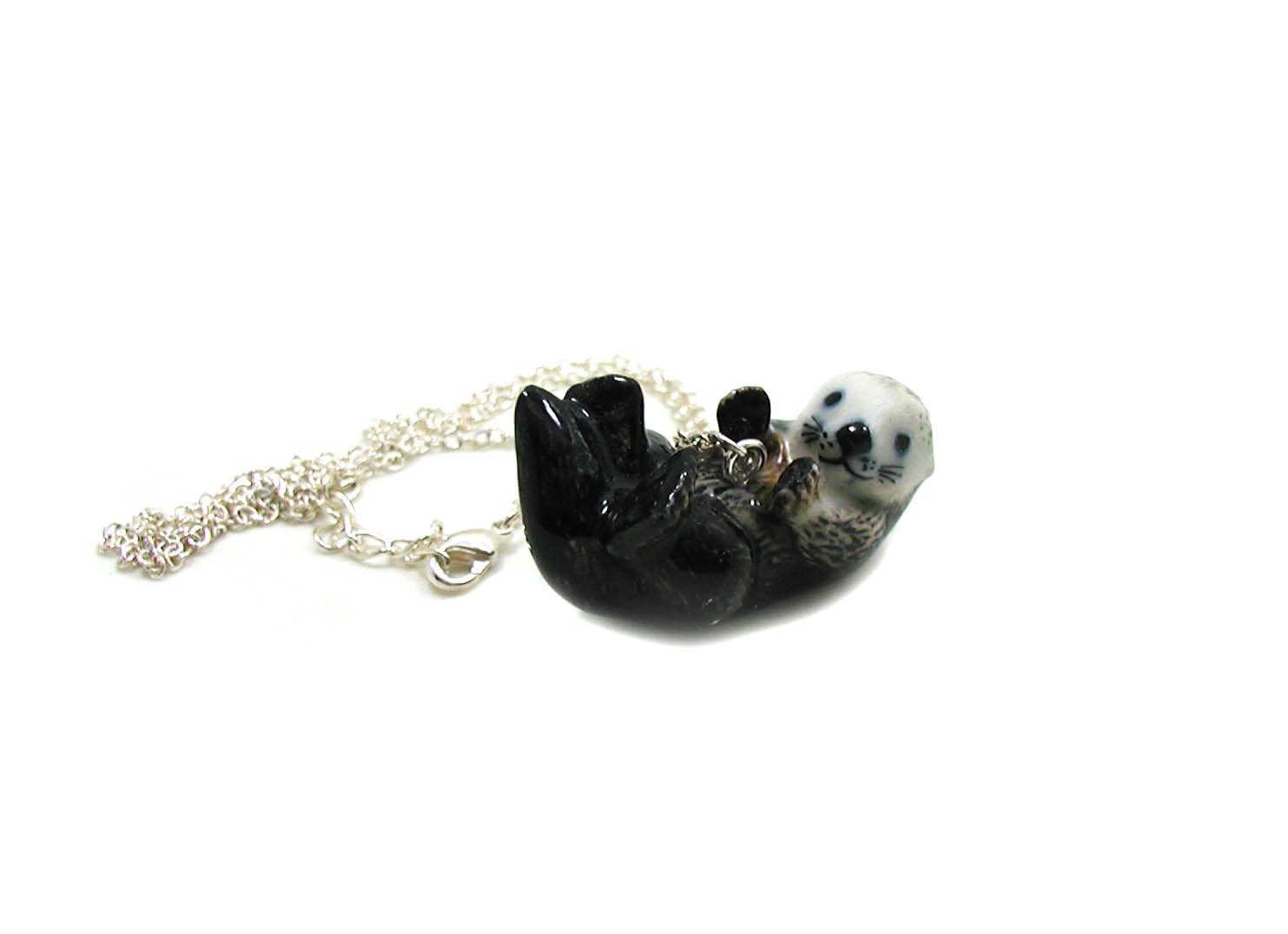 River Otter Necklace Charm Necklace Charm Jewelry Sea Otter