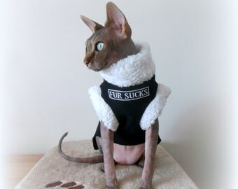 FUR SUCKS, Sphynx clothes, Sphynx cat clothes - Nacktkatze, pet clothes HOTSPHYNX, funny cat clothes