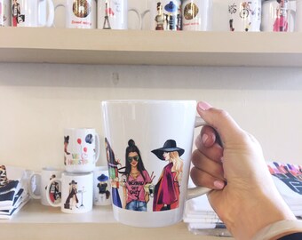Fashion Latte Mug, Cute mug ,Girly coffee mug, Gift For Coffee Lover, Chic Coffee Mug,Coffee Mug,Ceramic mug,coffee cup,Latte mug,Cafe Latte