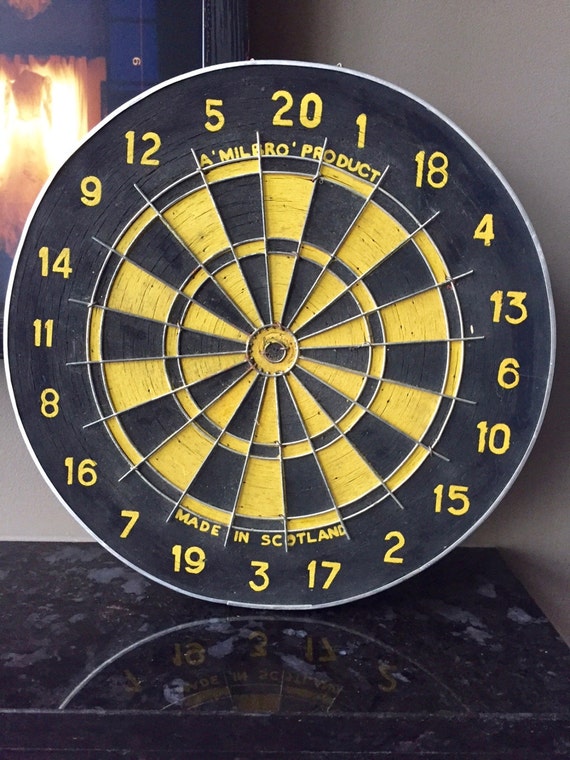 Vintage CORK DART BOARD Milbro Dartboard Made in Scotland