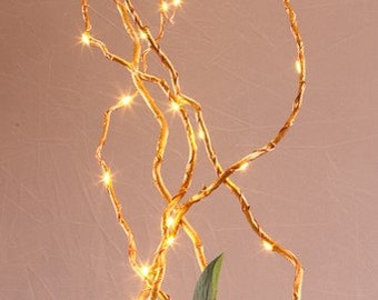 LED Lighted Gold Branches Curly Willow Branches