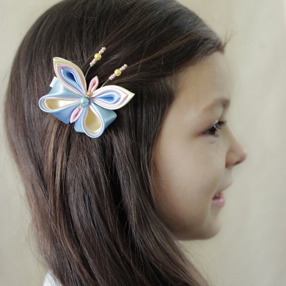 Butterfly hair clips Baby gift Pastel hair barrette Unique