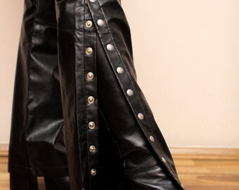 rare Miss Sixty pants vintage techno RAVE snap fly button faux leather Club Kid trousers SEXY 90s pants