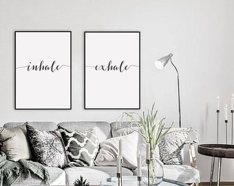 Yoga Wall Art inhale exhale wall print yoga wall art typography wall art Yoga Wall Art inhale exhale wall print yoga wall art typography wall art